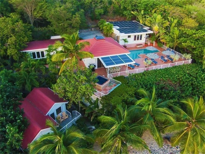 Vida de Mar on the Caribbean island of St. John, is the ultimate tropical eco retreat complete with a brand-new solar power system.