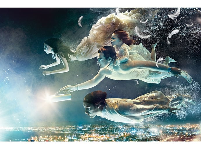 Flying angels soar in this otherworldly feature for GQ Russia. Photograph: ©Zena Holloway