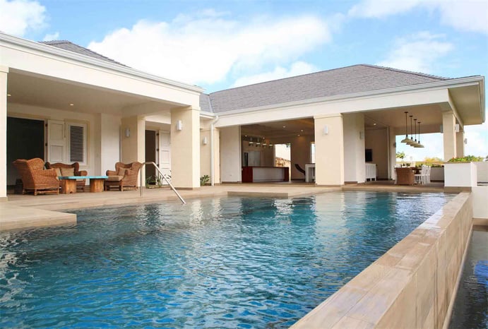 Sugar Water, a luxurious villa in Barbados’s prestigious Apes Hill Club, incorporates some of the most progressive solar equipment available on today’s market.