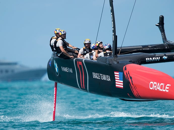 ORACLE TEAM USA competes during the second day of the America's Cup 2017. Photograph: Getty Images