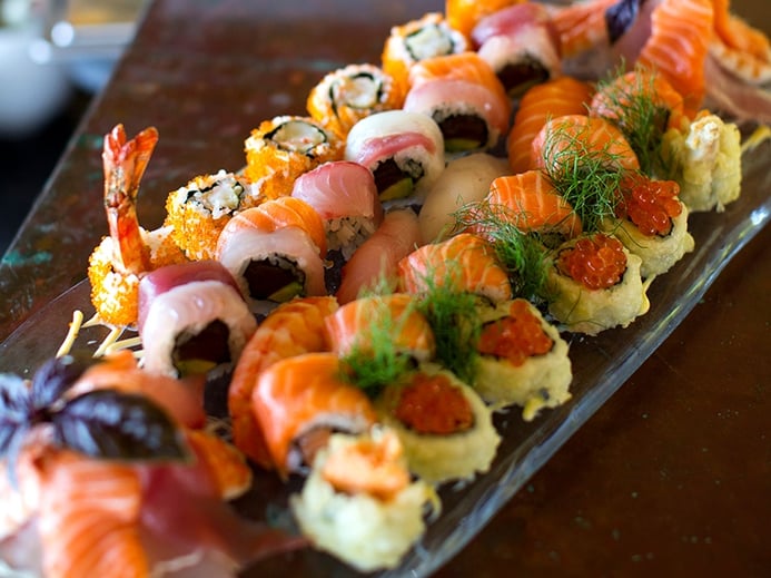 A Gili Lankanfushi resort speciality—an irresistible sushi platter.