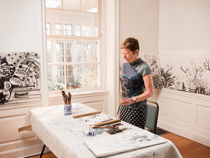 “Treating the painting like a drawing invites serendipity and freedom,” says Elisabeth Condon. Photograph: Laura Barisonzi