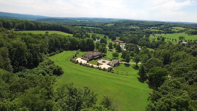 Evocative of the British sporting estate, this 504-acre Pennsylvania equestrian estate comprises a magnificent main house and equestrian barn with 15 stalls, run-in sheds, paddocks, fenced pastures, plus commercial-grade farm facilities. Evocative of the British sporting estate, this 504-acre Pennsylvania equestrian estate comprises a magnificent main house and equestrian barn with 15 stalls, run-in sheds, paddocks, fenced pastures, plus commercial-grade farm facilities.
