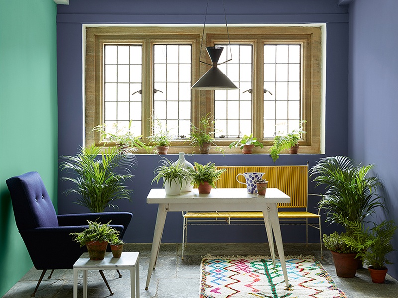 Dusky yet vibrant, Little Greene’s Pale Lupin is a violet-hued blue that works with a variety of other colors and design styles. 