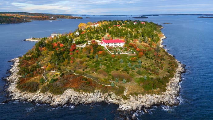 Hope Island is a world unto itself, surrounded by the rugged beauty of the Maine coastline.