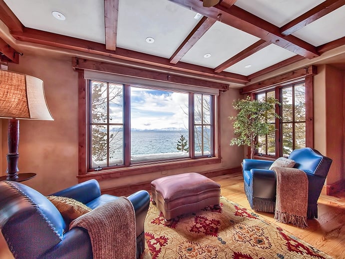 In addition to four bedrooms, a library, a game room, a home theater, a wine cellar, an exercise room with sauna, and an elevator, the home comes with a fishing boat. Photograph: Oliver Luxury Real Estate