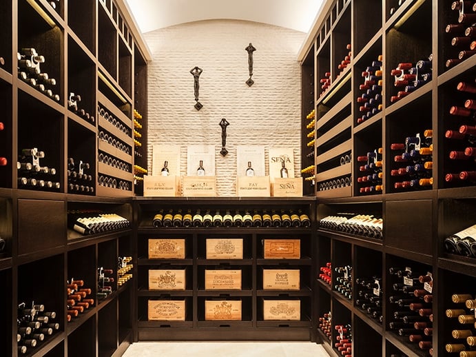 Wine by Design's cellars are all bespoke. Racking is handcrafted out of hardwood, steel, bronze, perspex, and glass, according to the client's desires.